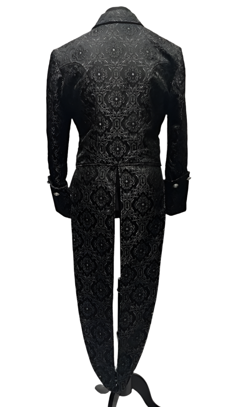 IMPERIAL TAILCOAT - BLACK EDWARDIAN BROCADE Shrine of Hollywood coat Men's Coats
