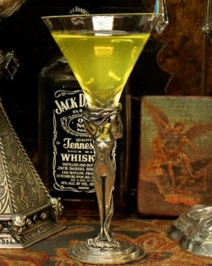 THE MAIDEN - ART NOUVEU MARTINI GLASS Shrine of Hollywood Glassware Goblets and Glassware home