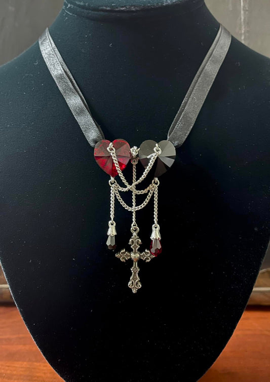 CRYSTAL HEARTS CHOKER Shrine of Hollywood Jewelry - necklace jewelry Jewelry - Necklaces and Chokers necklace