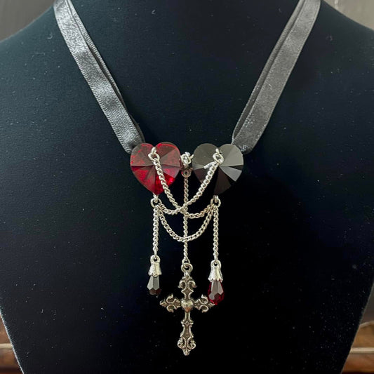 CRYSTAL HEARTS CHOKER Shrine of Hollywood Jewelry - necklace jewelry Jewelry - Necklaces and Chokers necklace