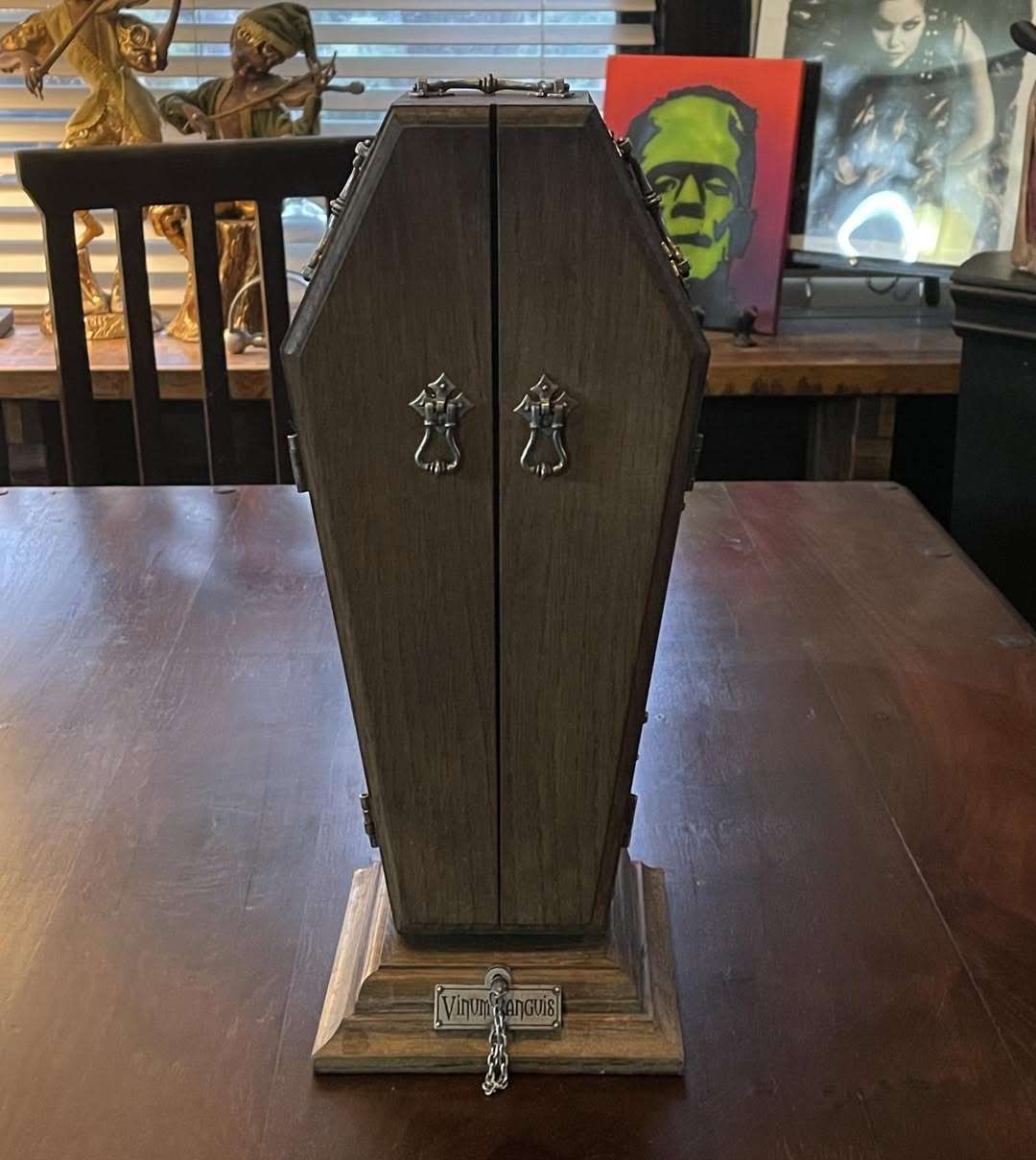 Shrine of Hollywood VINUM SANGUIS WINE BOTTLE CASKET Casket decor home Treasures and Relics