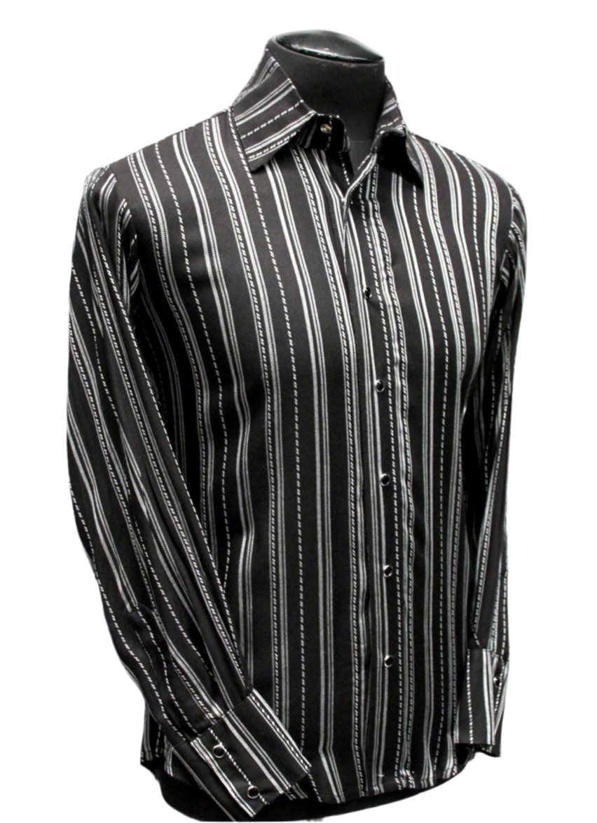 DRESSED TO ILL Shirt- Pinstripe Rayon Gabardine Shrine of Hollywood shirt button up dress shirt formal gangster long sleeve Men's Shirts new pinstripe shirt wedding