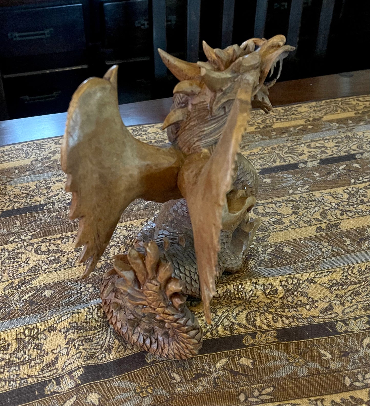 Shrine of Hollywood CARVED WOODEN DRAGON decor statue Treasures and Relics