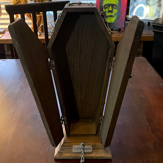 VINUM SANGUIS WINE BOTTLE CASKET Shrine of Hollywood Decor Casket decor home Treasures and Relics