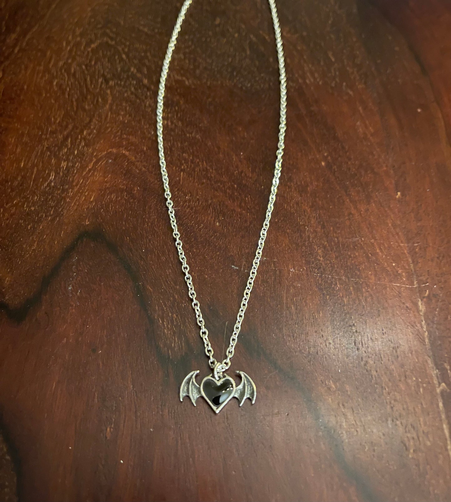 BLACK SOUL BAT WINGED HEART Shrine of Hollywood NECKLACE Bat necklace Gothic Necklace Heart Necklace Jewelry - Necklaces and Chokers winged heart necklace