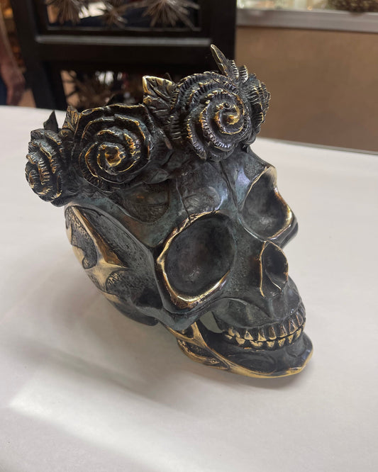 THE CROWNED SKULL - CROWN OF ROSES Shrine of Hollywood skull art Treasures and Relics