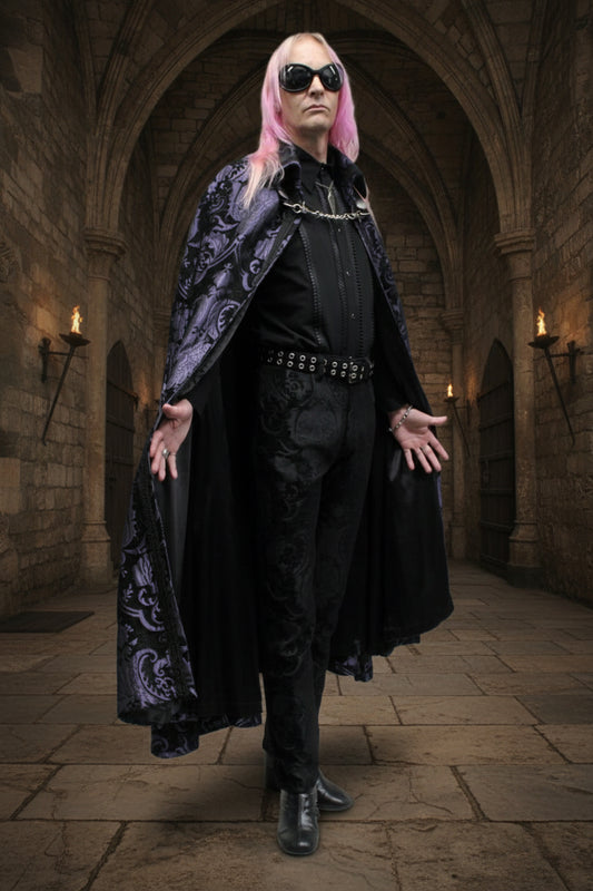 CLOAK OF DARKNESS - PURPLE AND BLACK TAPESTRY Shrine of Hollywood coat Capes variant-option-placeholder