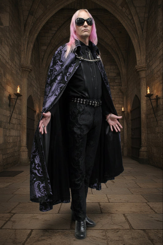 CLOAK OF DARKNESS - PURPLE AND BLACK TAPESTRY Shrine of Hollywood coat Capes variant-option-placeholder