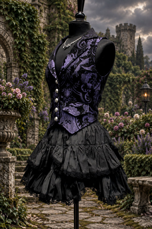 TAFFETA SKIRT - BLACK Shrine of Hollywood Skirt Skirts