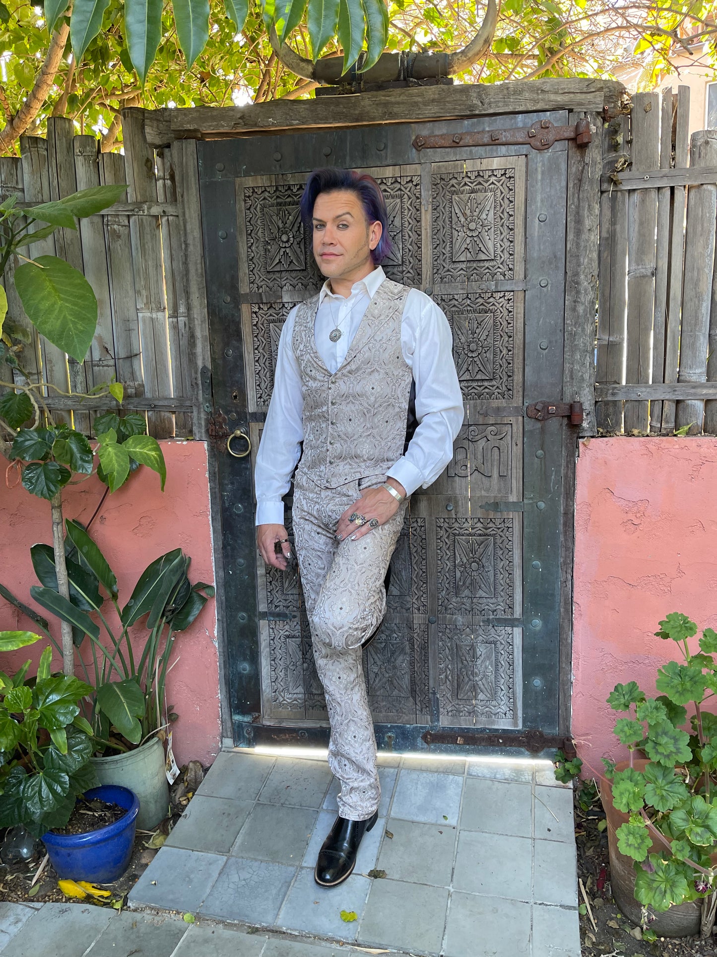 ARISTOCRAT VEST - EDWARDIAN BROCADE - Silver Shrine of Hollywood vest brocade edwardian goth gothic Men's Vests silver steampunk vampire vest victorian wedding