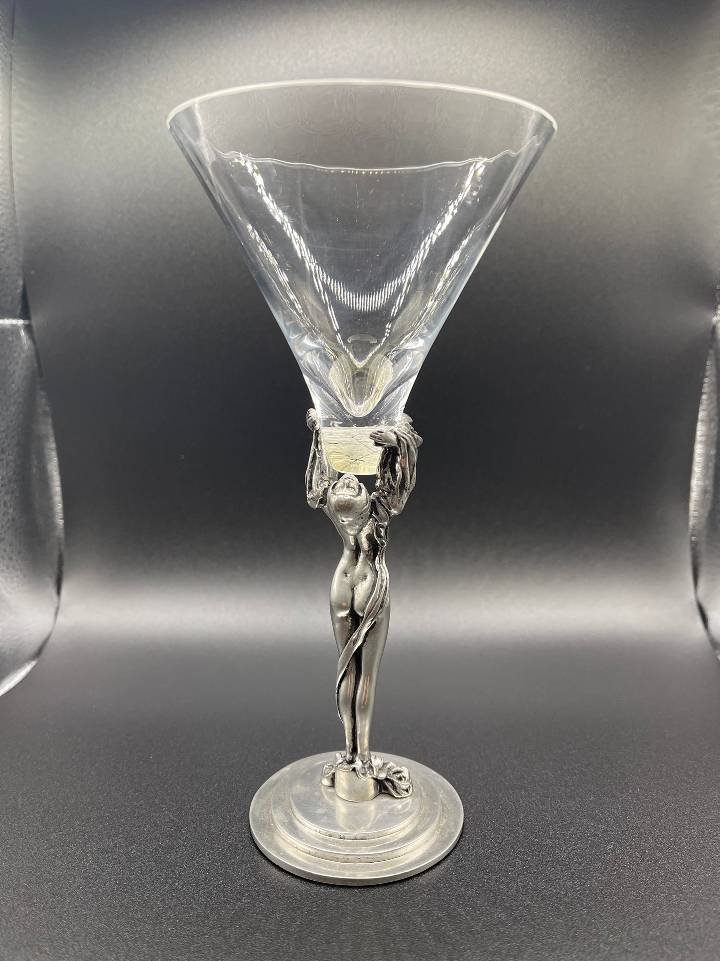 THE MAIDEN - ART NOUVEU MARTINI GLASS Shrine of Hollywood Glassware Goblets and Glassware home