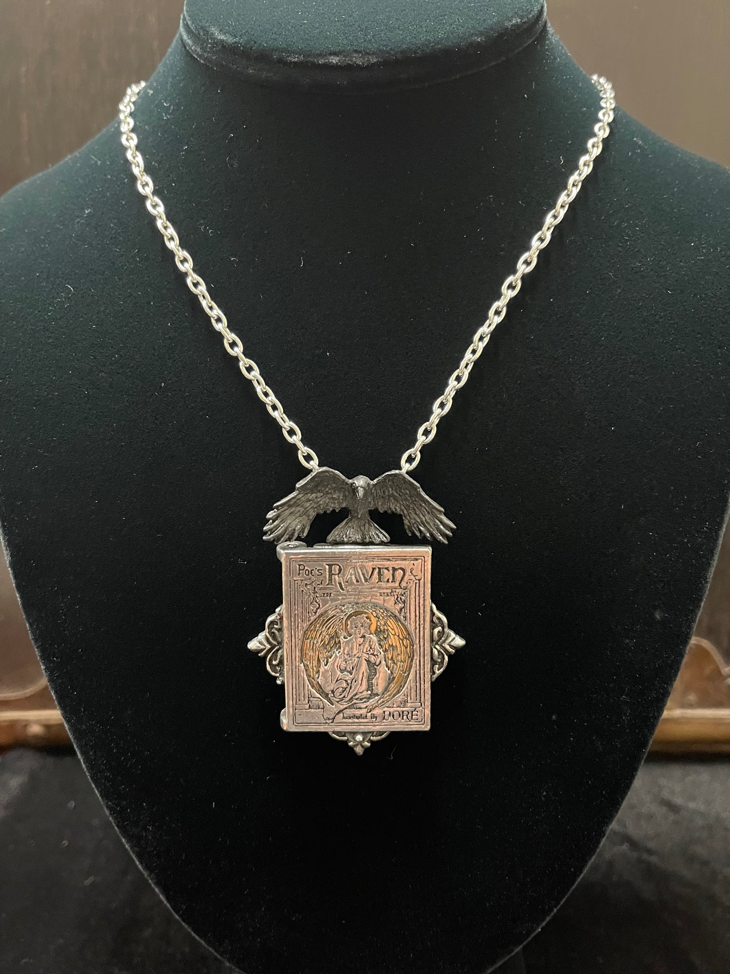 NEVERMORE RAVEN LOCKET NECKLACE Shrine of Hollywood Jewelry - necklace