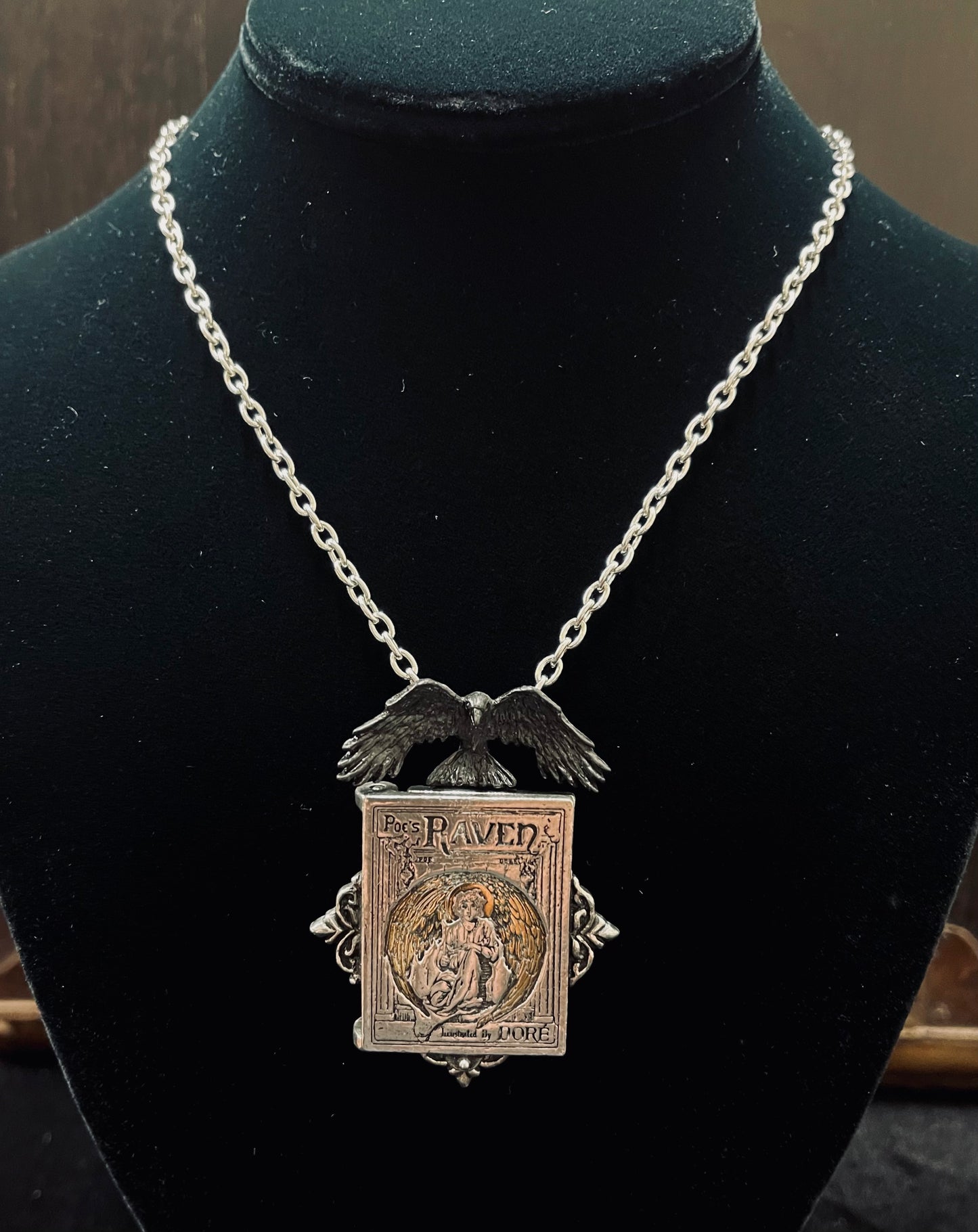 NEVERMORE RAVEN LOCKET NECKLACE Shrine of Hollywood Jewelry - necklace