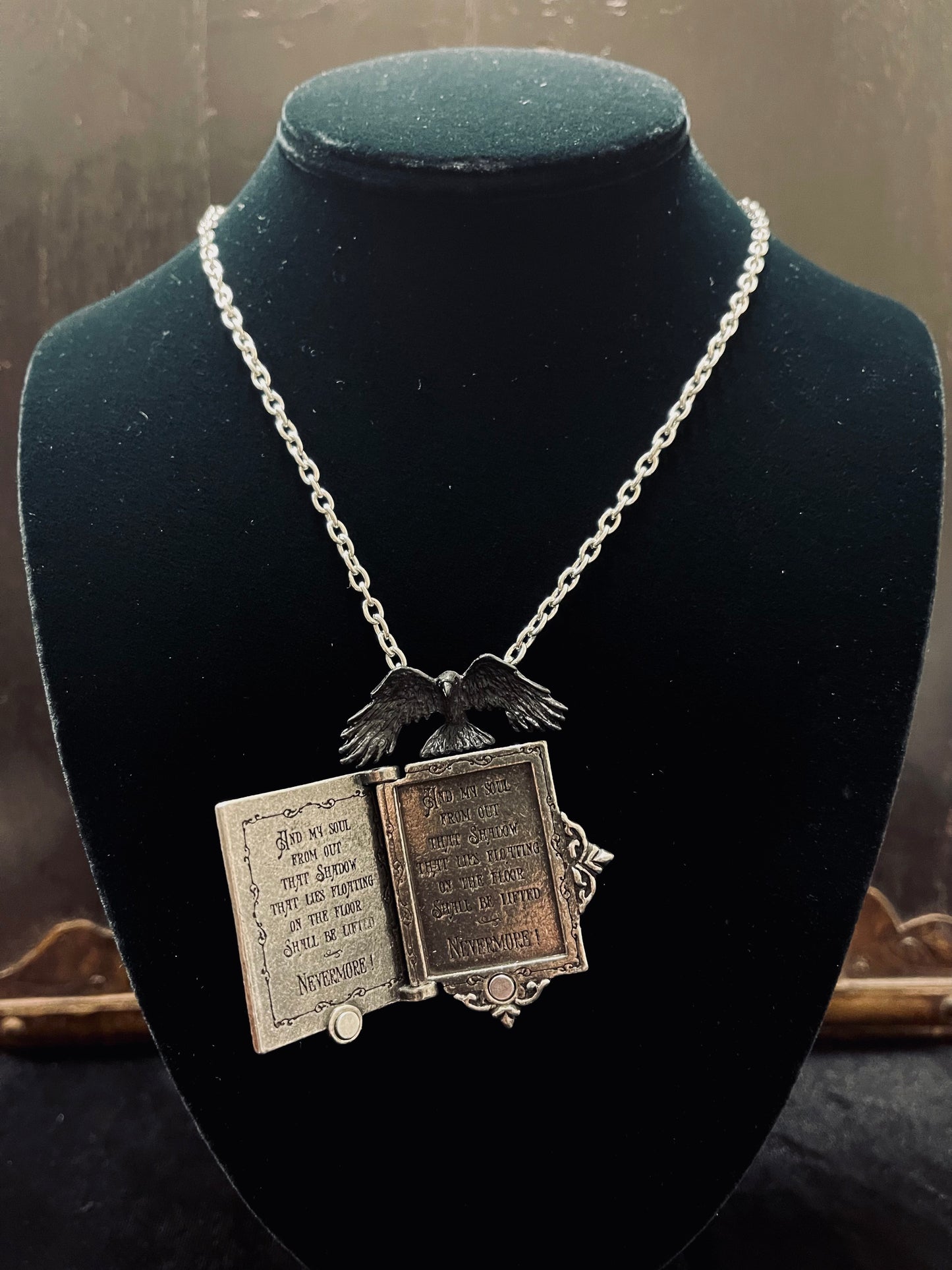 NEVERMORE RAVEN LOCKET NECKLACE Shrine of Hollywood Jewelry - necklace