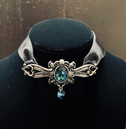 ACQUAMARINE CRYSTAL CHOKER OR HEADPIECE Shrine of Hollywood Jewelry - necklace Jewelry - Necklaces and Chokers