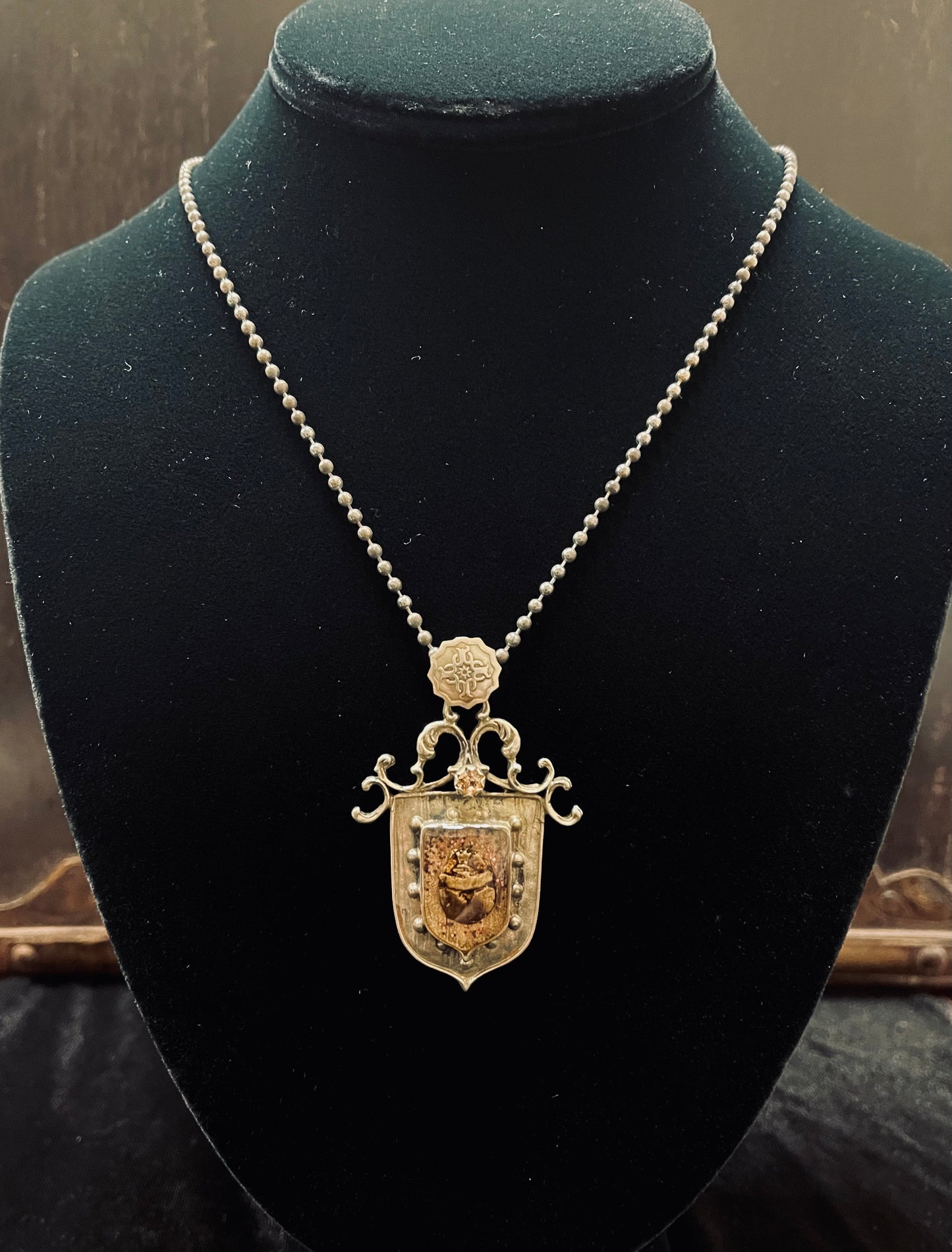 SACRED HEART MEDALLION NECKLACE Shrine of Hollywood Jewelry - necklace