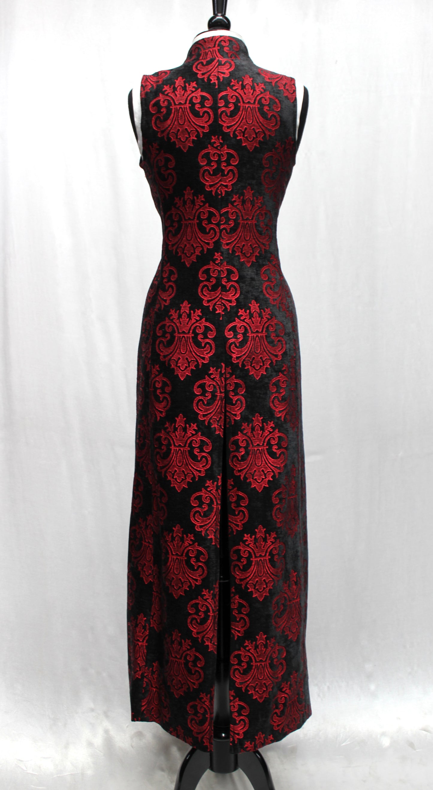 Shrine of Hollywood NECROMANTIC COAT/VEST - RED ON BLACK VELVET BROCADE Women's Coats