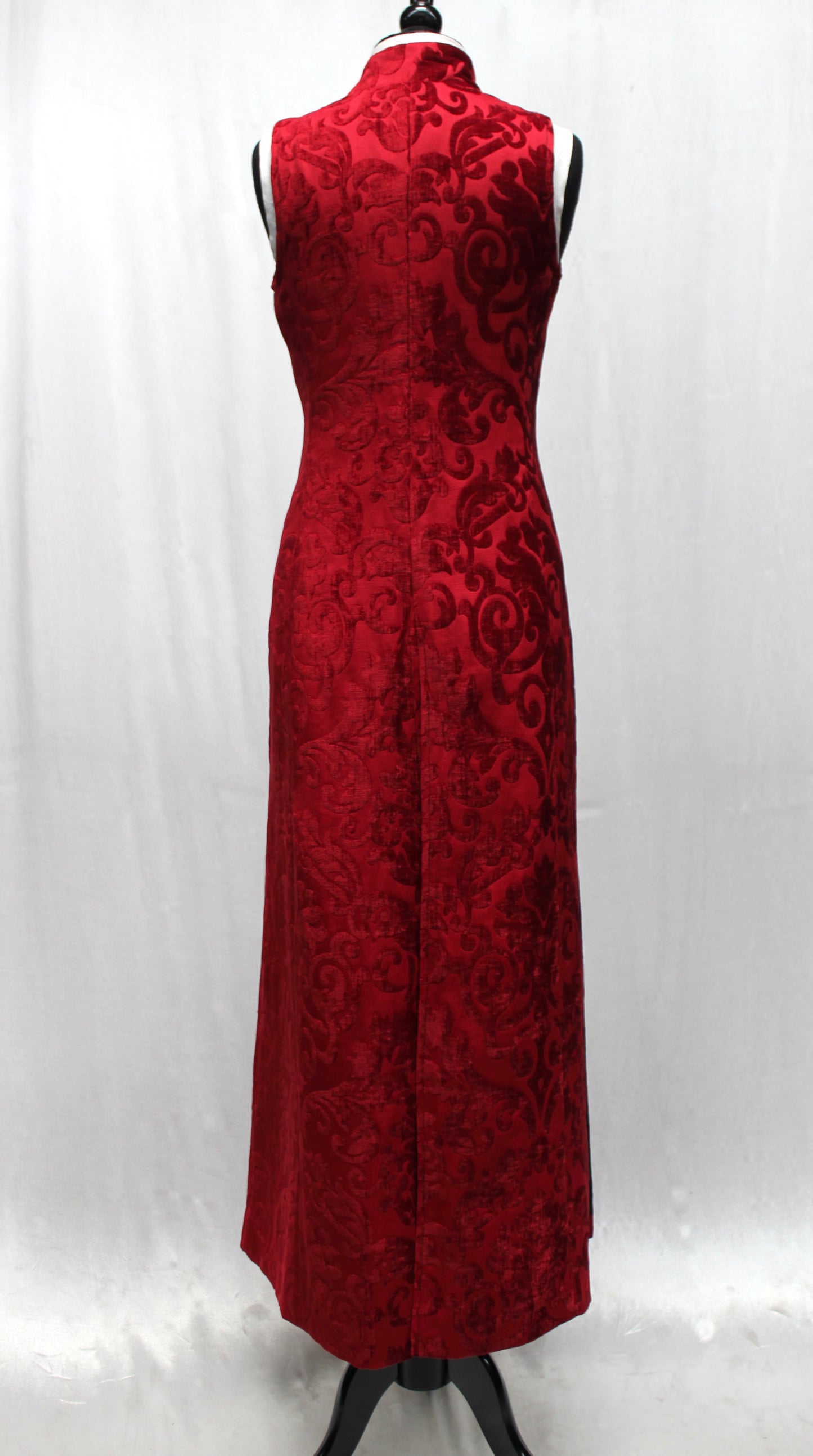 Shrine of Hollywood NECROMANTIC COAT/VEST - RED PRINT VELVET Women's Coats