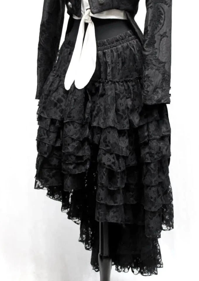 VICTORIAN SHOWGIRL SKIRT - BLACK LACE Shrine of Hollywood Skirt Skirts