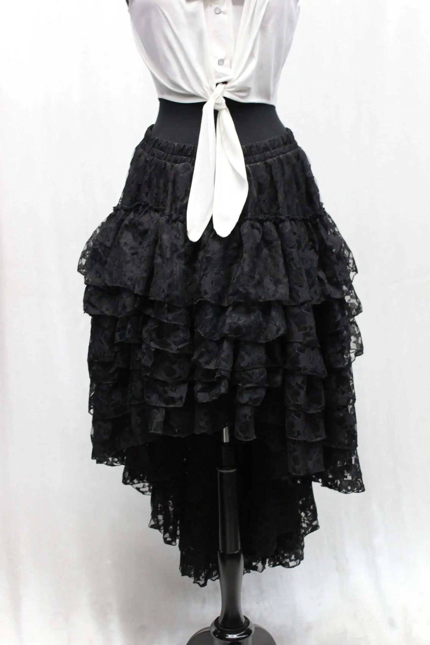 VICTORIAN SHOWGIRL SKIRT - BLACK LACE Shrine of Hollywood Skirt Skirts