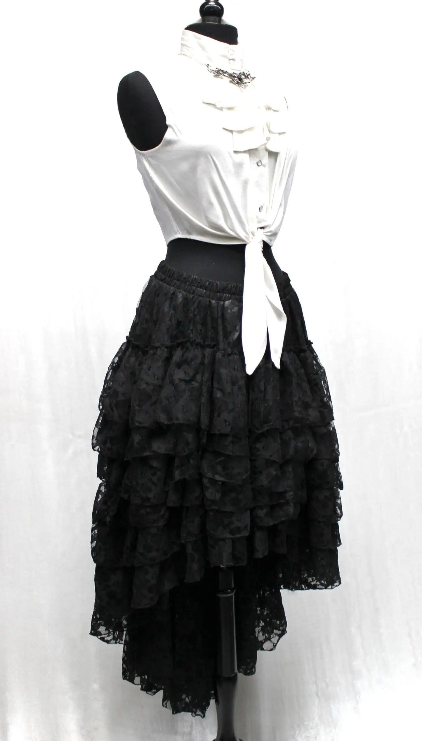 VICTORIAN SHOWGIRL SKIRT - BLACK LACE Shrine of Hollywood Skirt Skirts