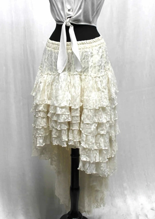 VICTORIAN SHOWGIRL SKIRT - IVORY LACE Shrine of Hollywood Skirt Skirts