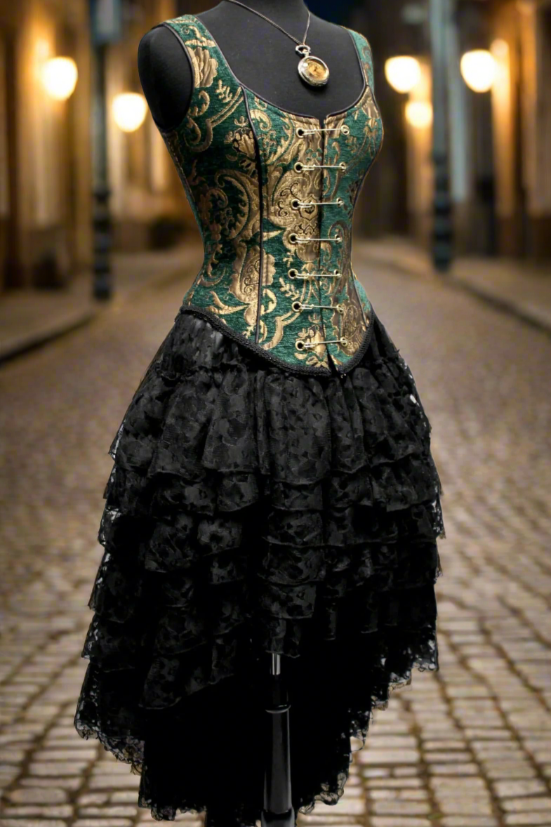 VICTORIAN SHOWGIRL SKIRT - BLACK LACE Shrine of Hollywood Skirt Skirts