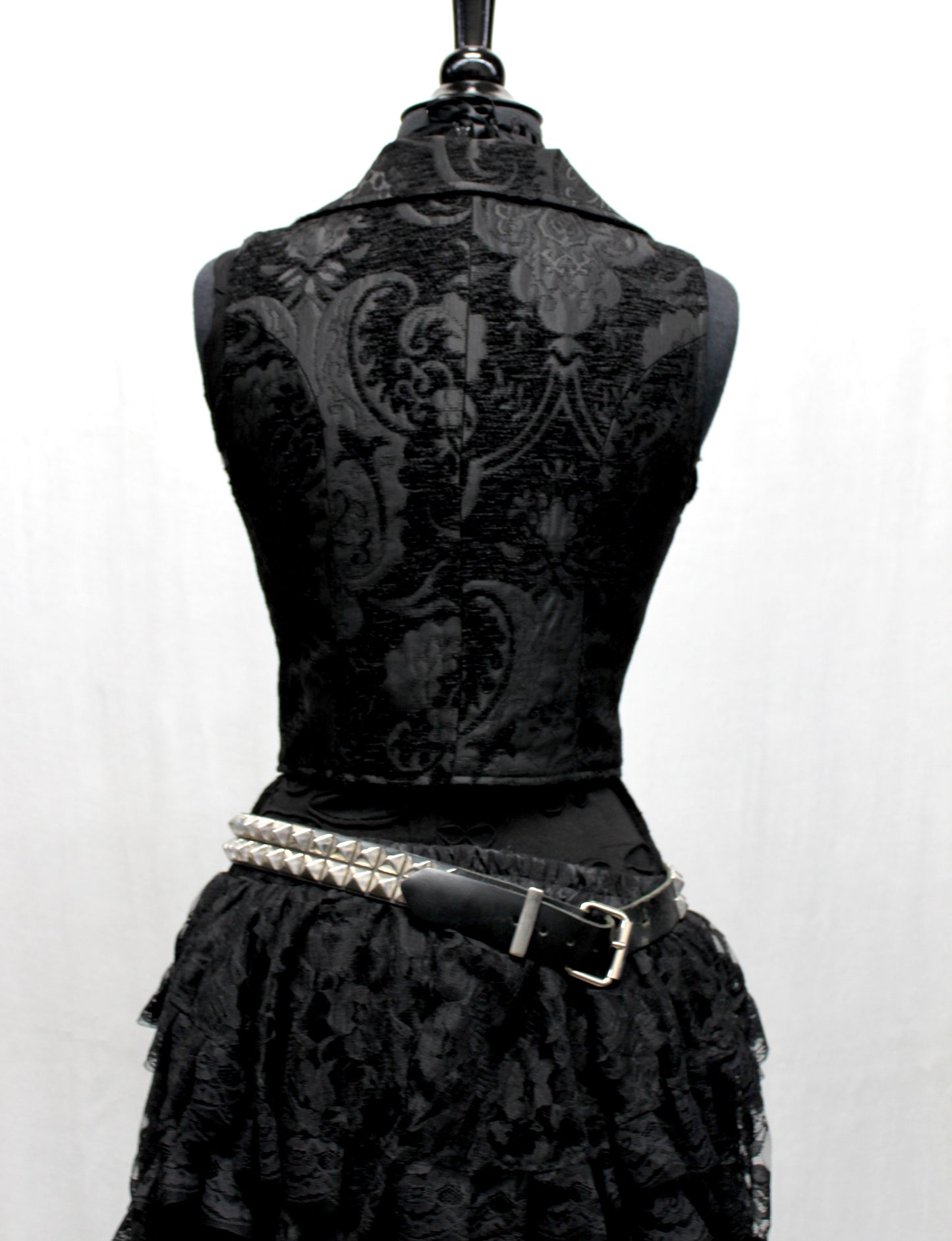 MARQUESA VEST - BLACK TAPESTRY Shrine of Hollywood women's corset top Corset top victorian vest Women's vests