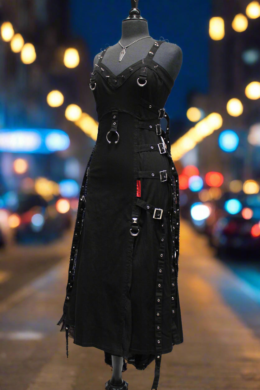 Shrine of Hollywood CHAOS DRESS - BLACK STRETCH COTTON Dresses Goth dresses Punk Dresses