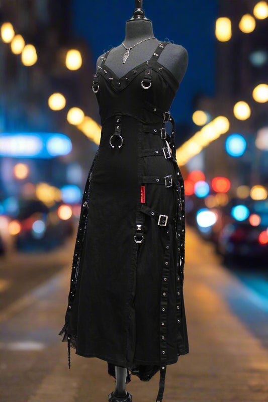 CHAOS DRESS - BLACK STRETCH COTTON Shrine of Hollywood dress Dresses Goth dresses Punk Dresses
