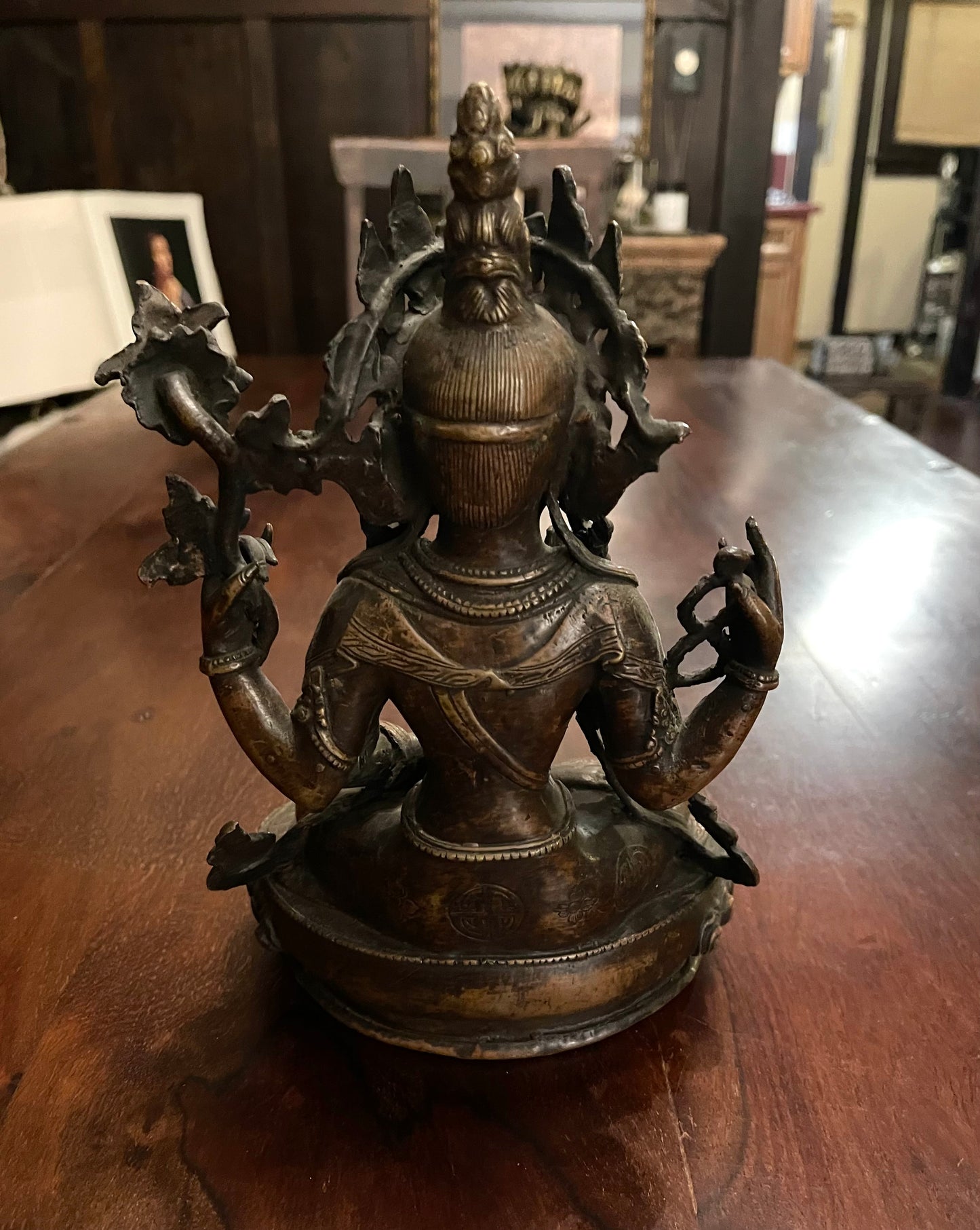 BODHISATTVA ANTIQUE BRONZE STATUE Shrine of Hollywood Decor Treasures and Relics