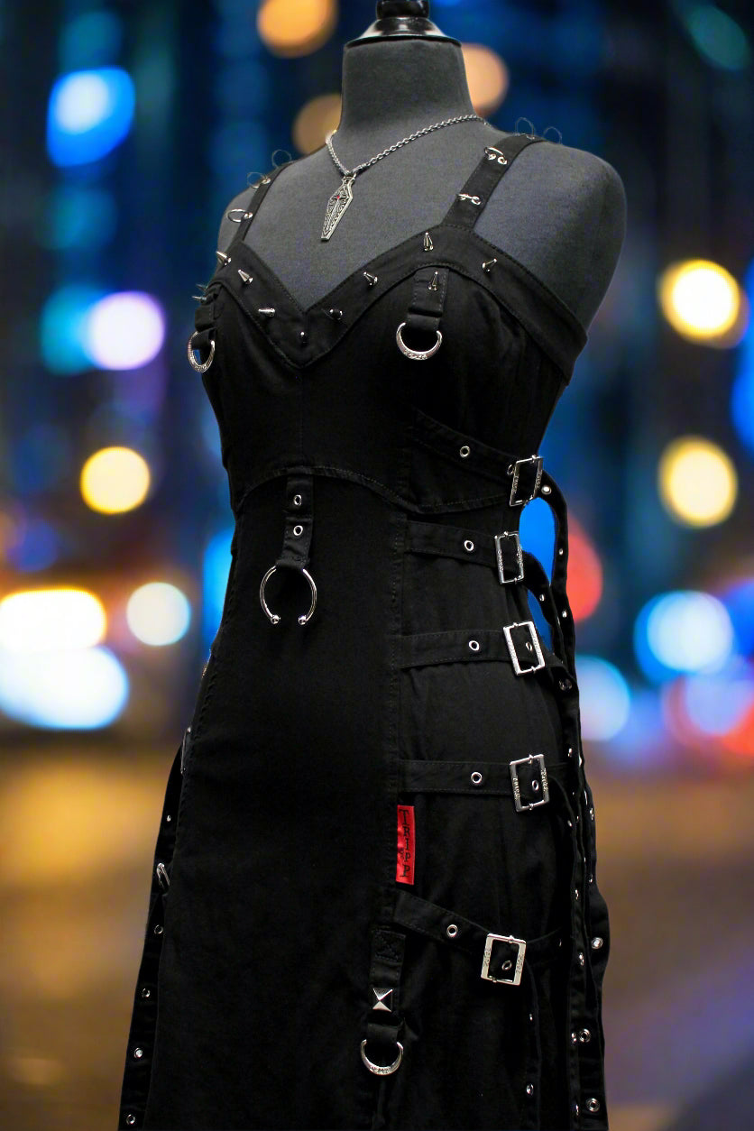 Shrine of Hollywood CHAOS DRESS - BLACK STRETCH COTTON Dresses Goth dresses Punk Dresses