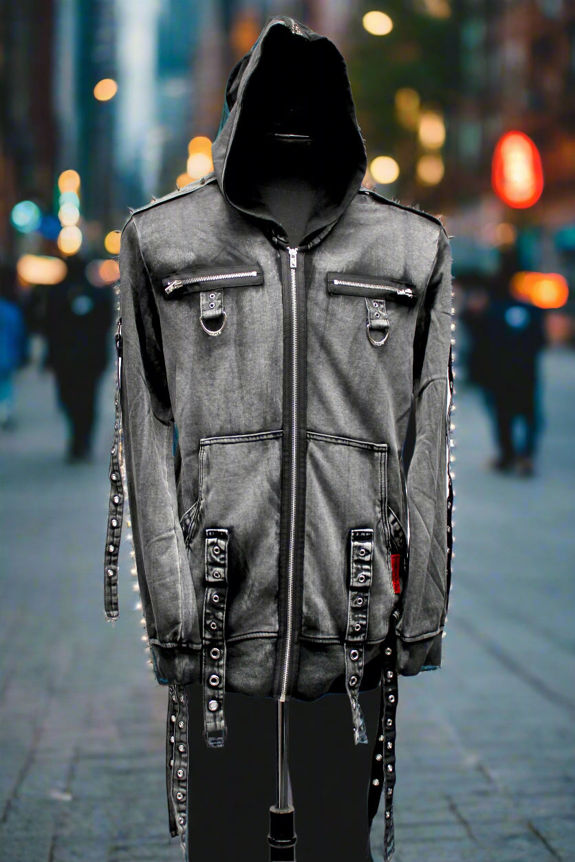 Shrine of Hollywood MONSTER HOODIE - DISTRESSED GREY Men's Hoodies Men's Jackets