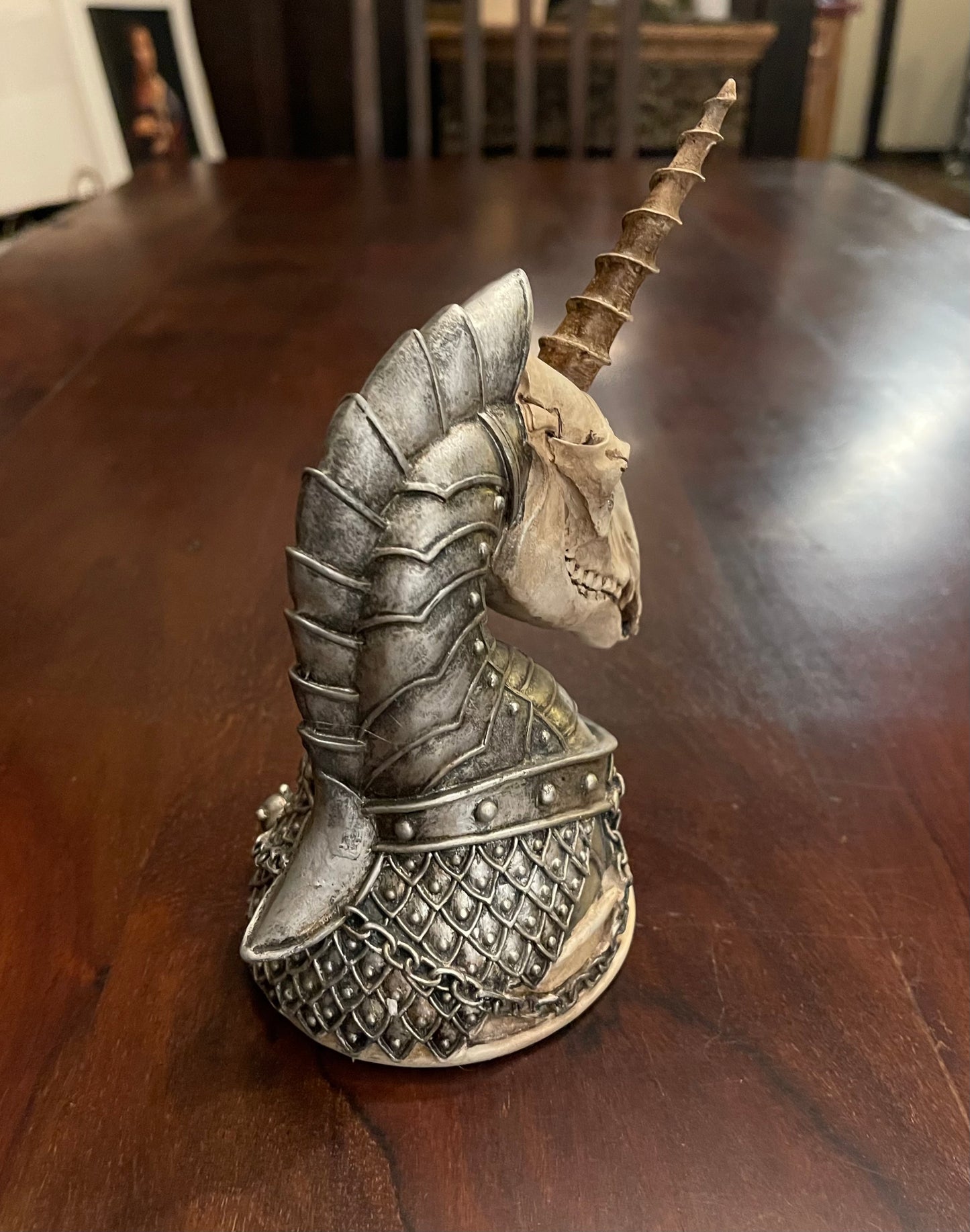 ARMORED UNICORN FIGURINE Shrine of Hollywood Decor Treasures and Relics