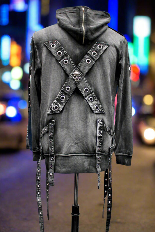 MONSTER HOODIE - DISTRESSED GREY Shrine of Hollywood jacket Men's Hoodies Men's Jackets