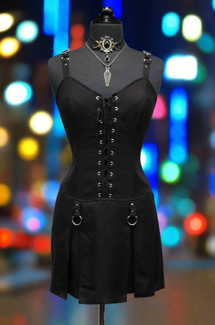 Shrine of Hollywood PUNKY LACE-UP DRESS Dresses Goth dresses Punk Dresses