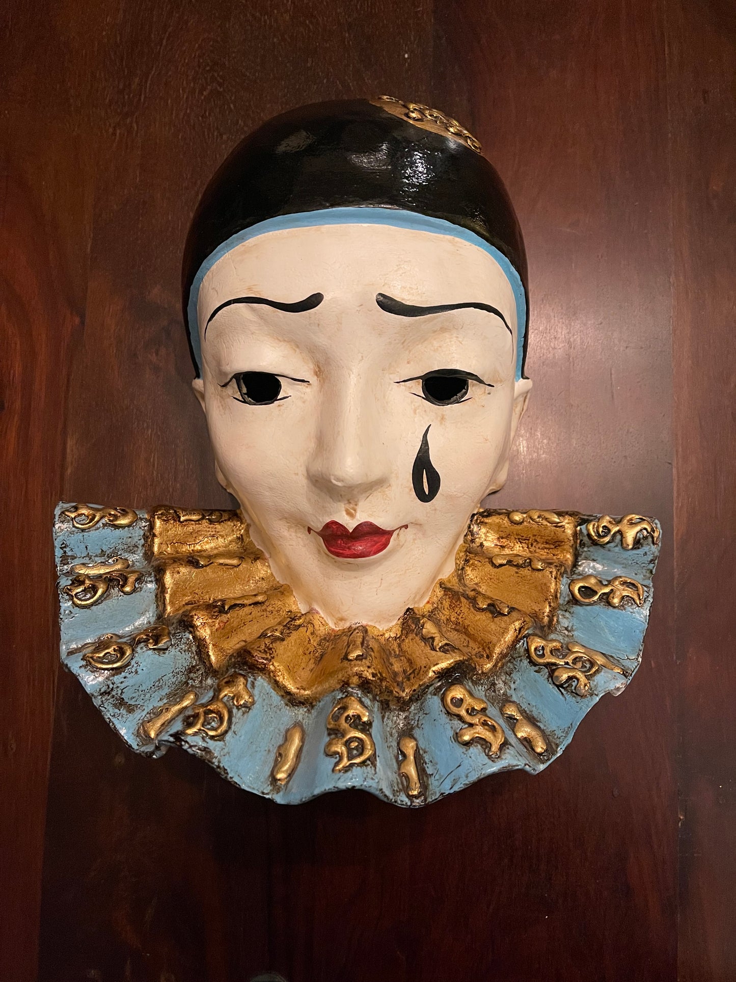 VENETIAN MASK - PIERROT Shrine of Hollywood Decor Treasures and Relics Wall Art