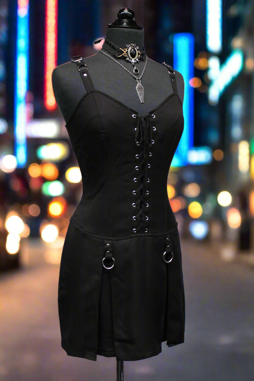 Shrine of Hollywood PUNKY LACE-UP DRESS Dresses Goth dresses Punk Dresses