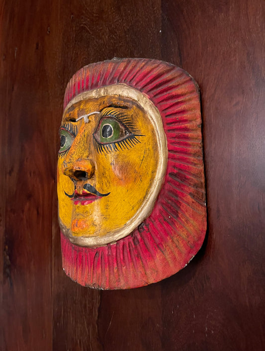 THE SUN - MALE - ANTIQUE WOODEN MASK Shrine of Hollywood Treasures and Relics