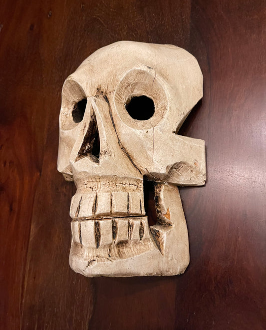SPOOKY SKULL - WOODEN MASK Shrine of Hollywood Treasures and Relics