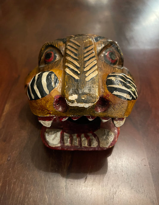 THE JAGUAR GOD - ANTIQUE WOODEN MASK Shrine of Hollywood Treasures and Relics