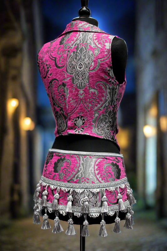 TASSEL SKIRT - PINK/SILVER Shrine of Hollywood Skirt Skirts