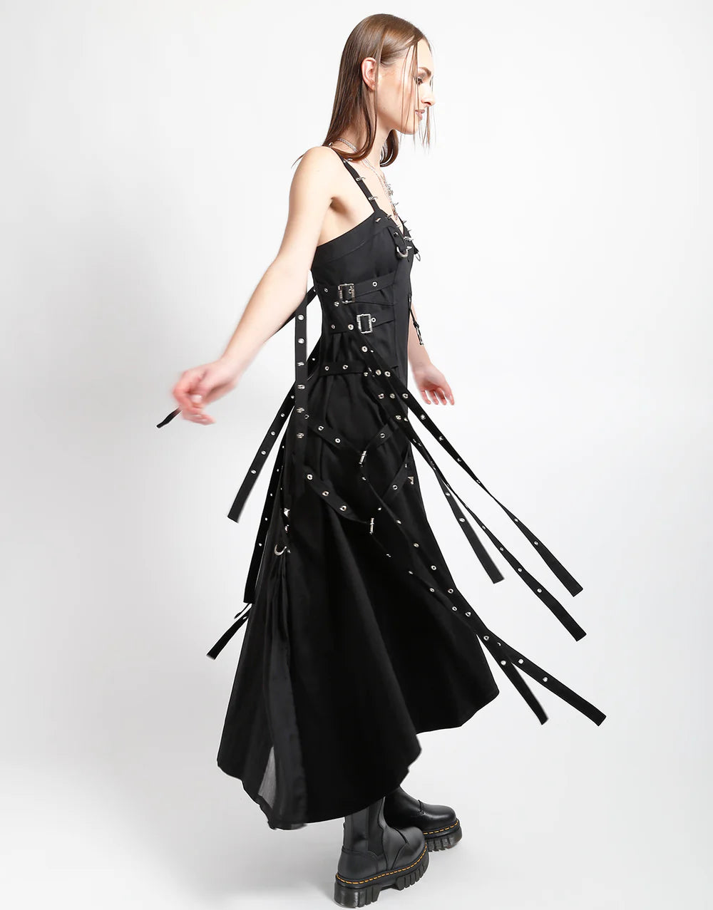 Shrine of Hollywood CHAOS DRESS - BLACK STRETCH COTTON Dresses Goth dresses Punk Dresses