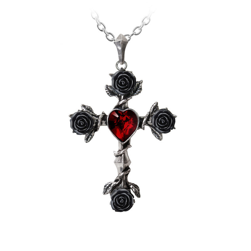 BLACK ROSIFIX NECKLACE Shrine of Hollywood Necklace Cross necklace Gothic Necklace Jewelry - Necklaces and Chokers