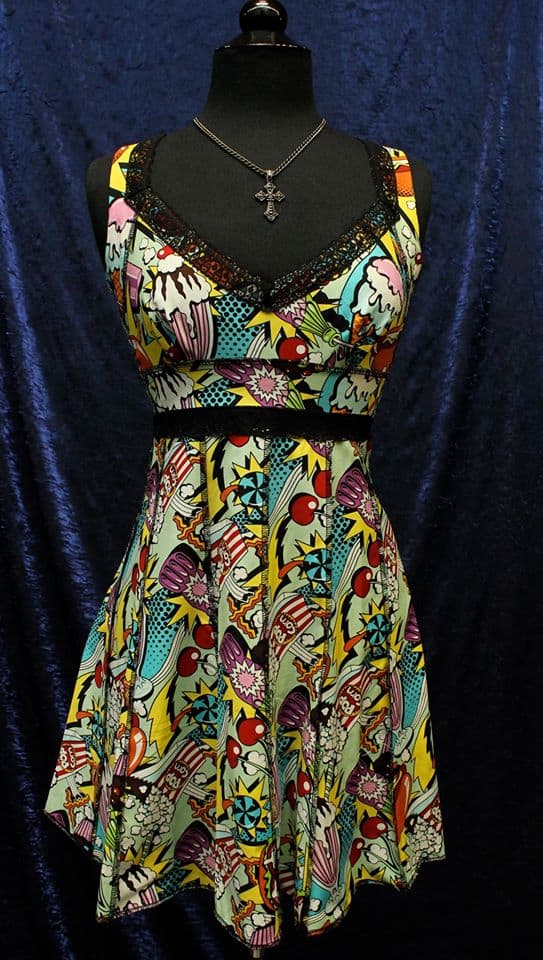 VINTAGE STYLE COCKTAIL DRESS - DRIVE-THRU PRINT Shrine of Hollywood dress Dresses
