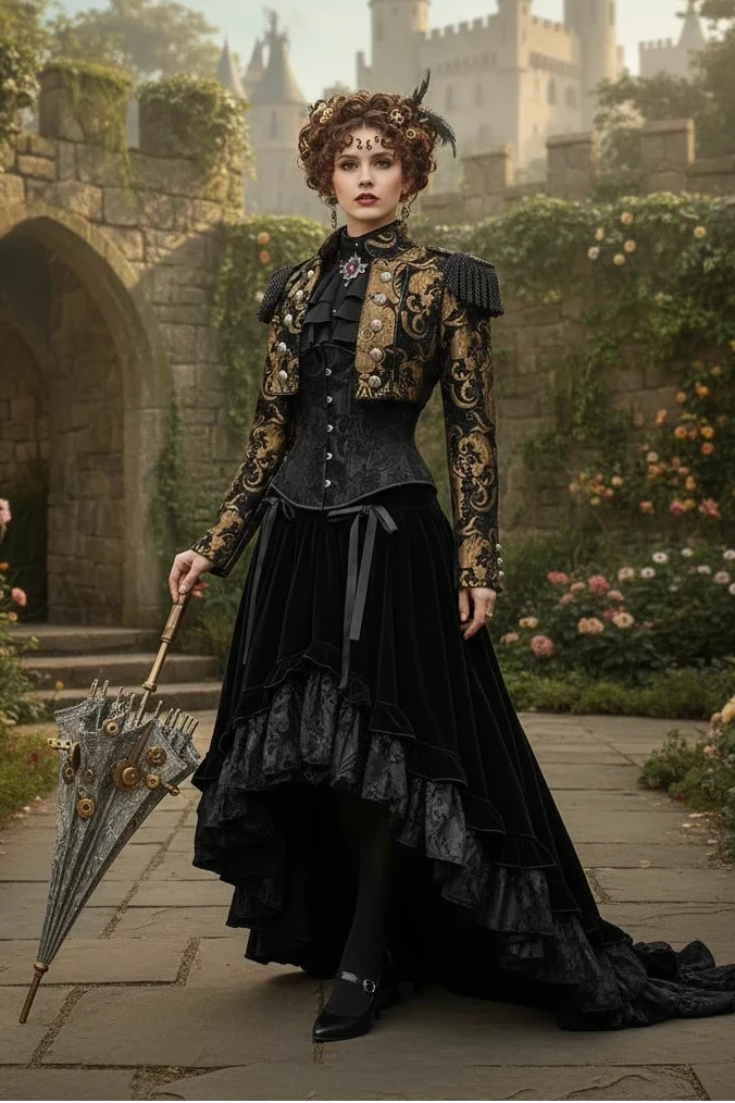 TOREADOR JACKET - GOLD AND BLACK TAPESTRY Shrine of Hollywood jacket jacket Women's Jackets