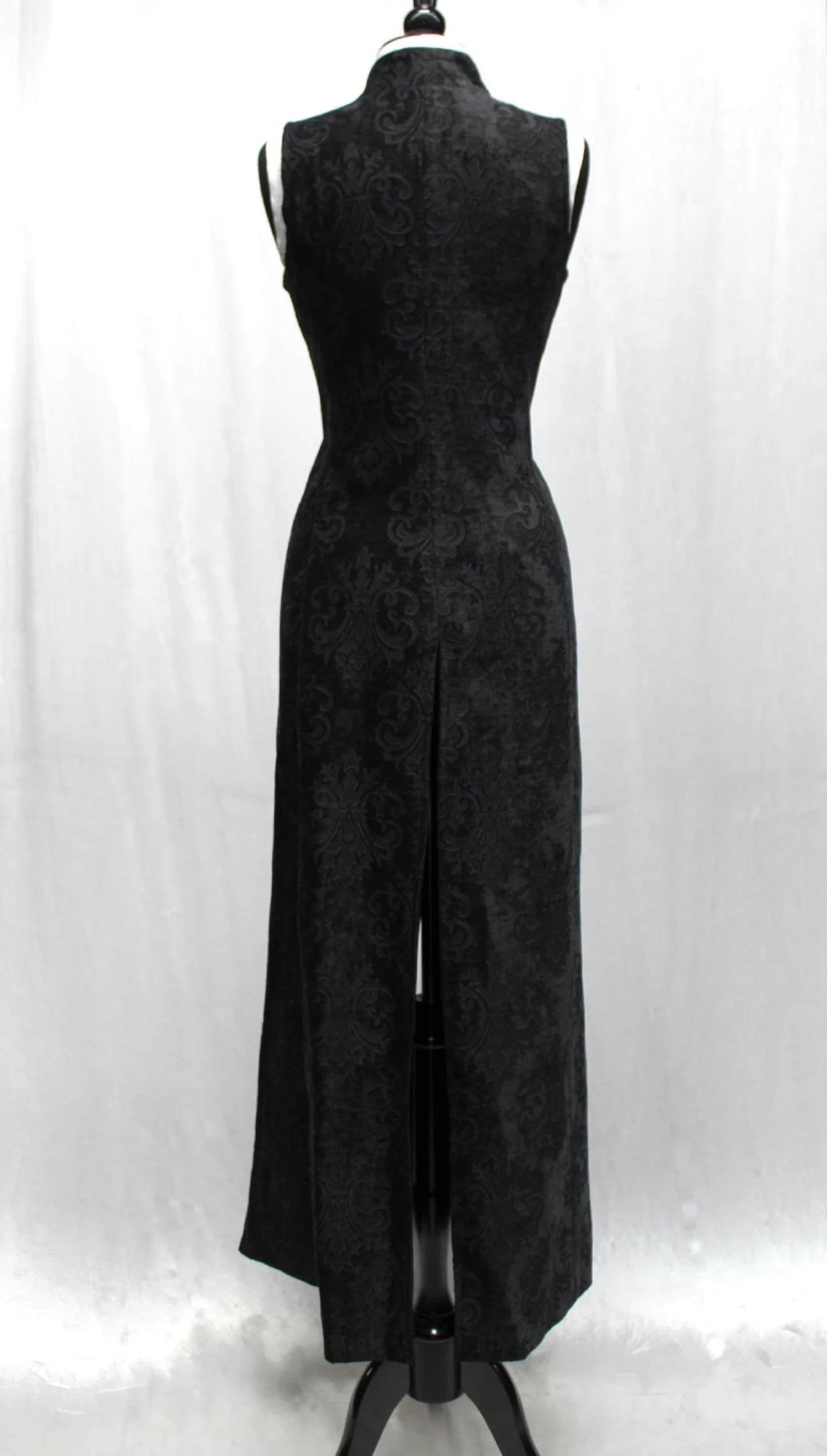 NECROMANTIC COAT/VEST - BLACK VELVET BROCADE Shrine of Hollywood vest vest Women's Coats