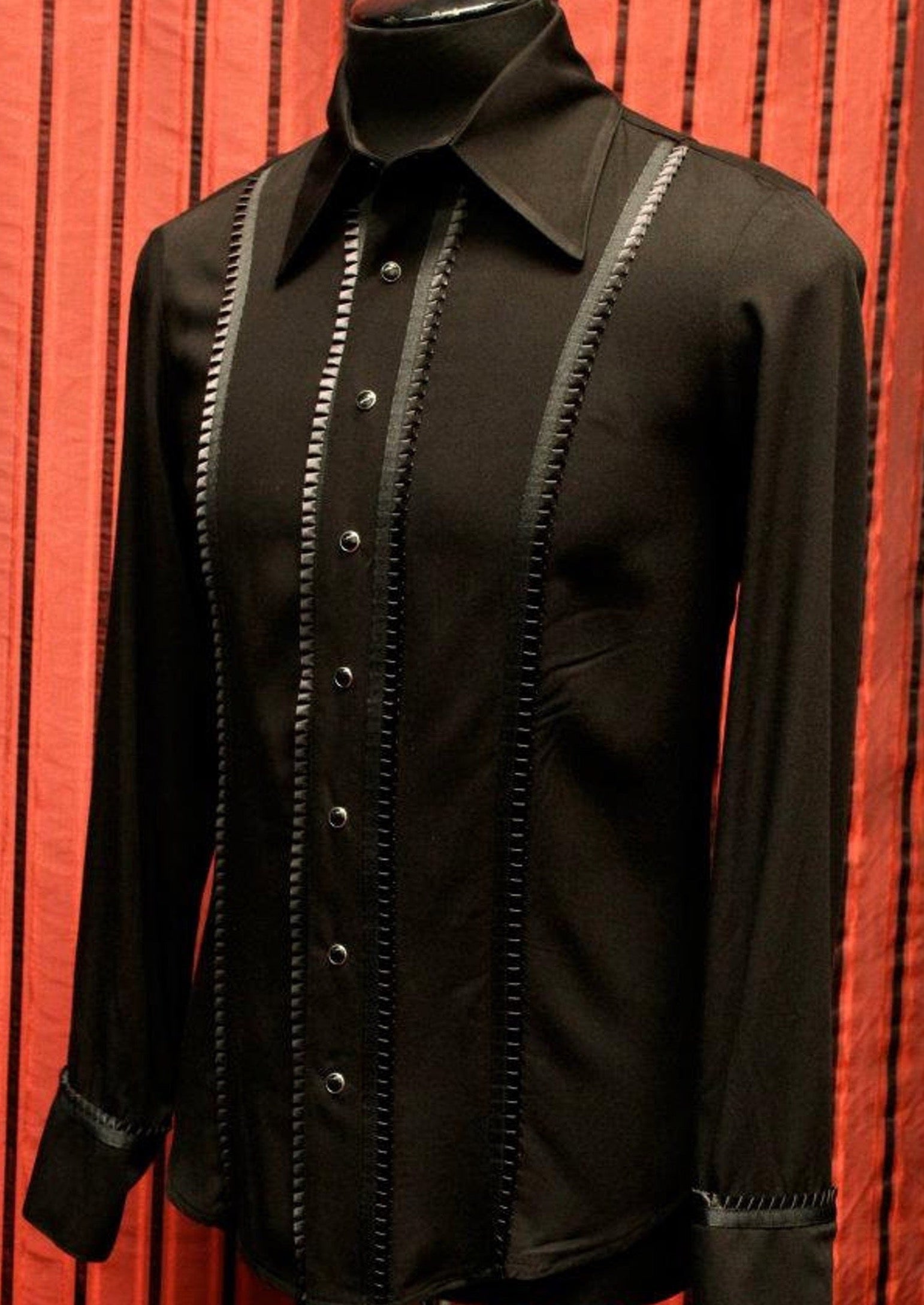 TUX SHIRT - Black w/ Black TRIM XX-Large TUX SHIRT - Black w/ Black TRIM XX-Large