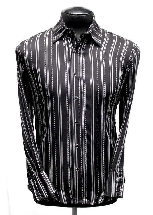 DRESSED TO ILL Shirt- Pinstripe Rayon Gabardine Shrine of Hollywood shirt button up dress shirt formal gangster long sleeve Men's Shirts new pinstripe shirt wedding