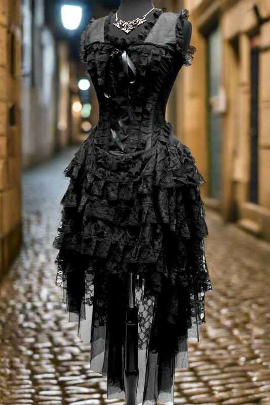 PARIS CABARET DRESS - BLACK TAFFETA Shrine of Hollywood dress black cabaret dress Dresses taffeta